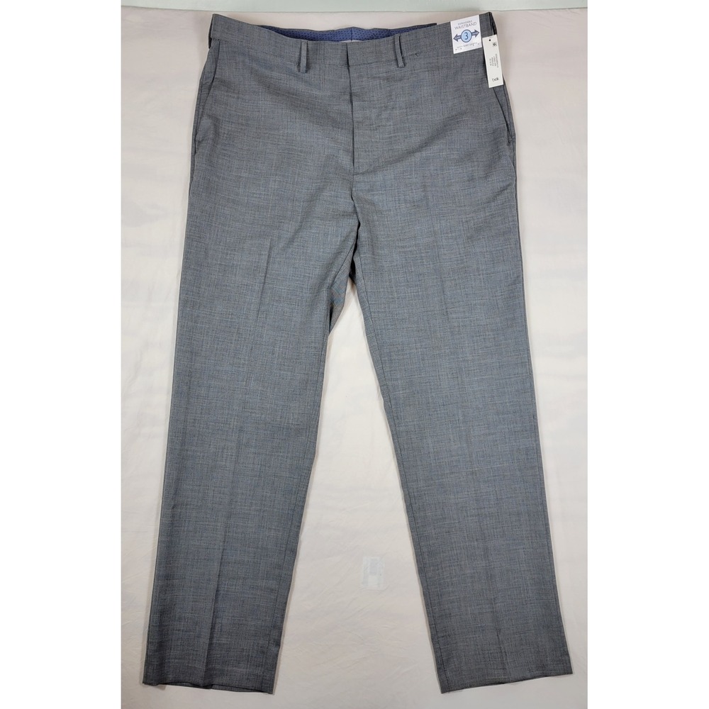 Saddlebred Traveler Performance Dress Pants Mens 40x33 Grey Straight Fit PD10004